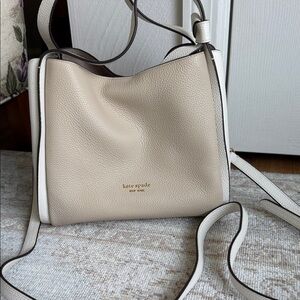kate spade New York Cream Pebbled Leather Crossbody Bag
